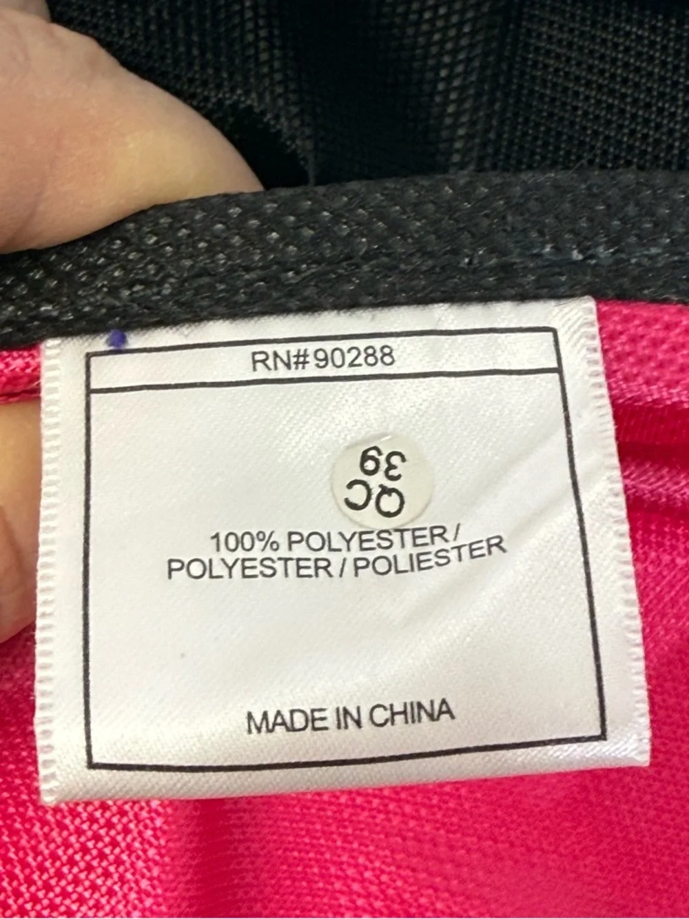 adidas Black and Pink Drawstring Backpack with Front Zip Pocket. Good used cond! - Picture 4 of 5